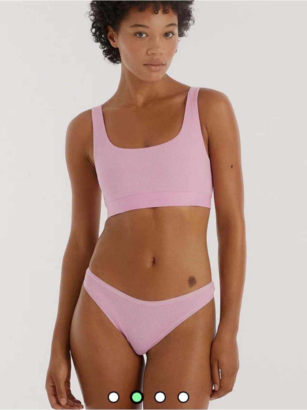 Organic Basics Core Rib Thongs in Petal Pink x3